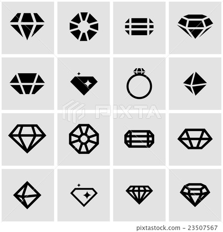 Vector black diamond icon set Vector black diamond icon set 23507567