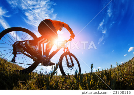 Cyclist on the Beautiful Meadow Trail 23508116