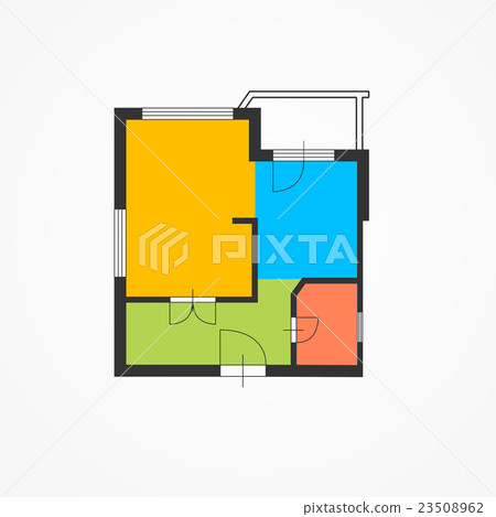 Architect Colorful Floor Plan. Vector Architect Colorful Floor Plan. Vector 23508962