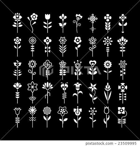 Flower Vector Icon Set 23509995