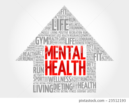Mental health arrow word cloud Mental health arrow word cloud 23512193