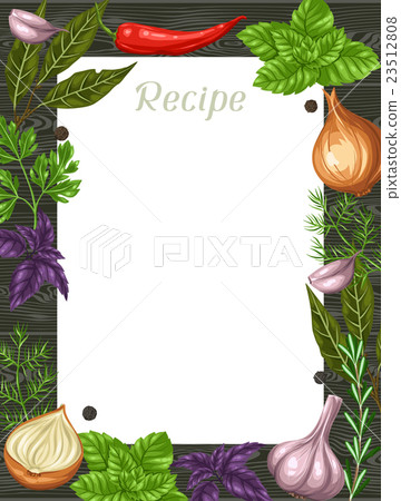 Frame design with various herbs and spices 23512808