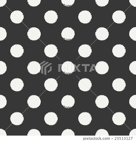 Hand drawn geometric seamless ink polka dot - Stock Illustration ...