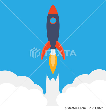 Rocket ship in a flat style. 23513824