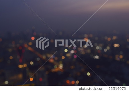 Blurred aerial view of cityscape on light sundown 23514073