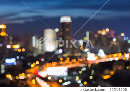 Nights blurred lights, city highway curved 23514998