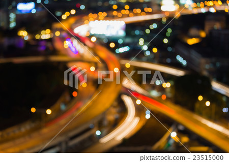 Blurred lights close up highway interchanged 23515000