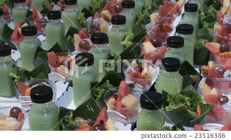 mix fruit, vegetable drink and tapioca balls mix fruit, vegetable drink and tapioca balls 23516386