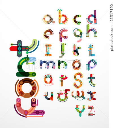 Linear design font, alphabet 23517190