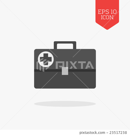 Medical briefcase, first aid kit icon. 23517238