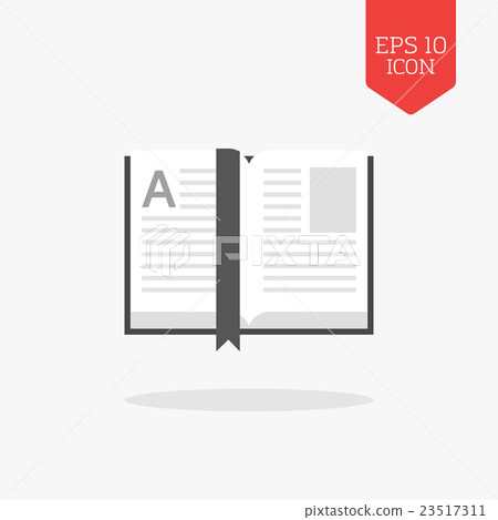 Open book icon. Flat design gray color symbol. Open book icon. Flat design gray color symbol. 23517311