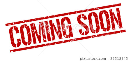 coming soon red grunge square vintage rubber stamp 23518545