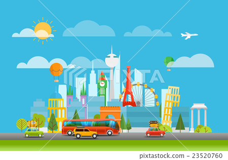 Dirrefent world famous sights. Vacation travelling Dirrefent world famous sights. Vacation travelling 23520760