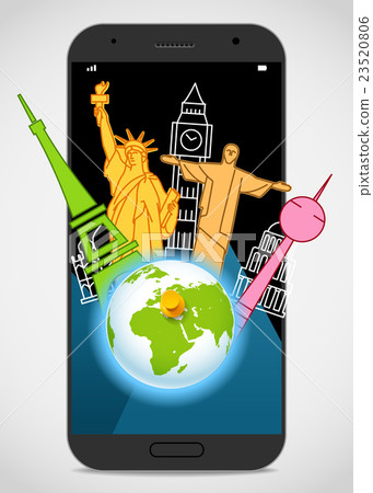 Modern smartphone with the Earth and sights 23520806