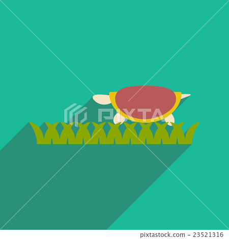 flat icon with long shadow ocean turtle 23521316