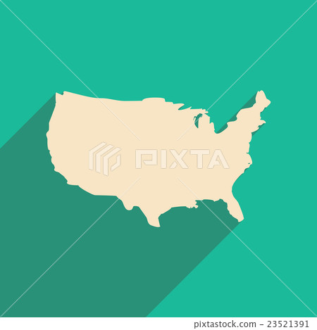 flat icon with long shadow map of America flat icon with long shadow map of America 23521391