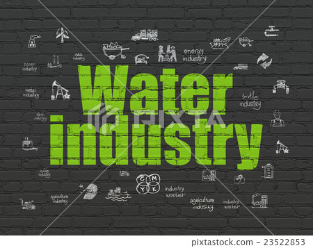 Industry concept: Water Industry on wall Industry concept: Water Industry on wall 23522853