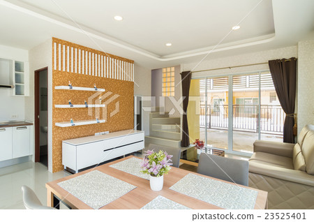 Luxury Interior living room and kitchen Luxury Interior living room and kitchen 23525401