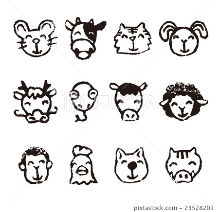 Zodiac zodiac animals illustration - Stock Illustration