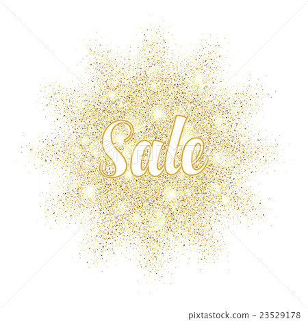 Golden sand splash Sale label on white background Golden sand splash Sale label on white background 23529178