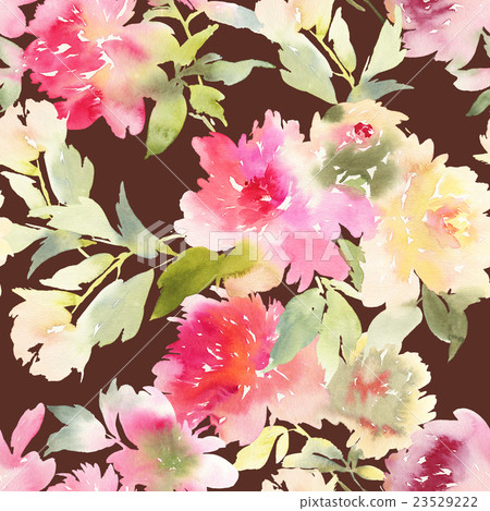 Peony seamless pattern 23529222