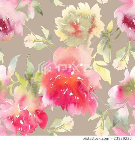 Peony seamless pattern Peony seamless pattern 23529223