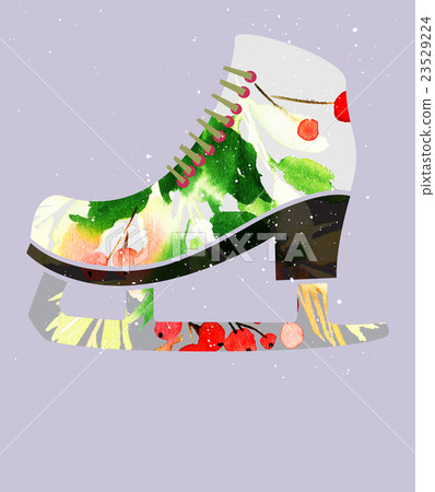 Creative Christmas card. Watercolor illustration Creative Christmas card. Watercolor illustration 23529224