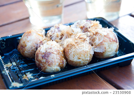 takoyaki-ball shaped japanese snack takoyaki-ball shaped japanese snack 23530908