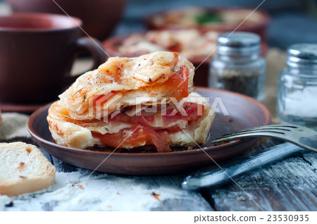 puff pastry with cheese and tomato puff pastry with cheese and tomato 23530935