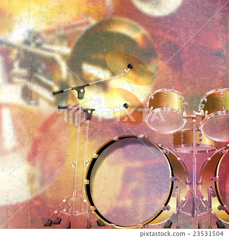 abstract grunge background with drum kit 23531504