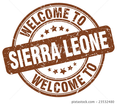 welcome to Sierra Leone brown round vintage stamp welcome to Sierra Leone brown round vintage stamp 23532480
