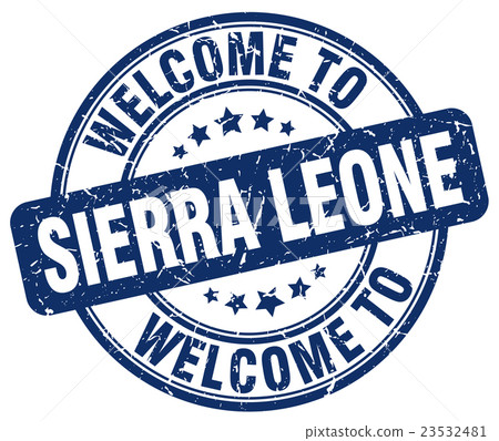 welcome to Sierra Leone blue round vintage stamp welcome to Sierra Leone blue round vintage stamp 23532481