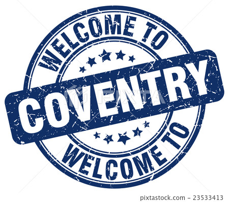 welcome to Coventry blue round vintage stamp welcome to Coventry blue round vintage stamp 23533413