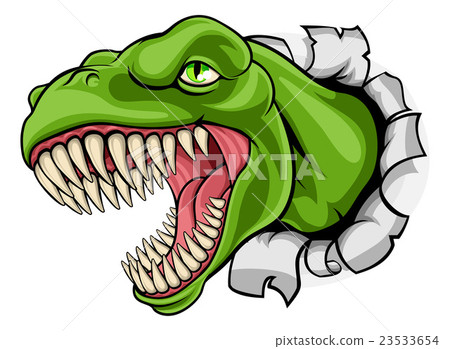 T Rex Dinosaur Ripping Through Background 23533654