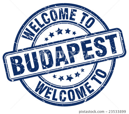 welcome to Budapest blue round vintage stamp welcome to Budapest blue round vintage stamp 23533899