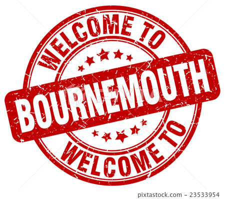 welcome to Bournemouth red round vintage stamp welcome to Bournemouth red round vintage stamp 23533954