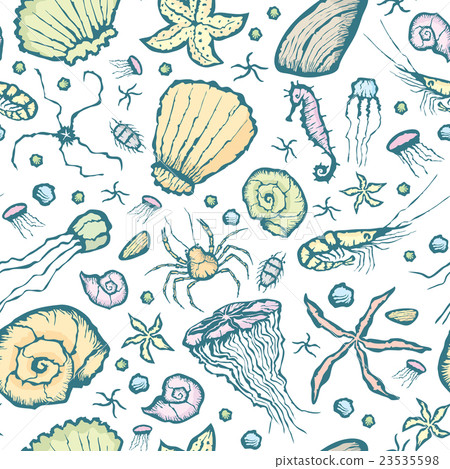 seamless summer beach pattern 23535598