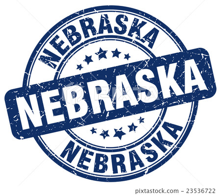 Nebraska blue grunge round vintage rubber stamp - Stock Illustration ...