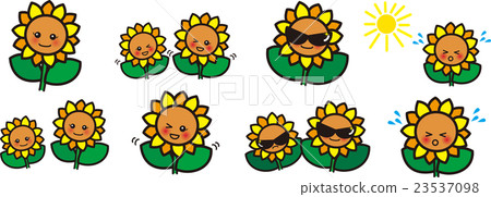 Sunflower summer flower character smile wink heat stroke sunglasses 23537098