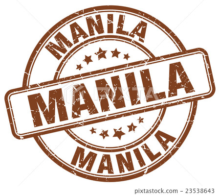 Manila brown grunge round vintage rubber stamp - Stock Illustration ...