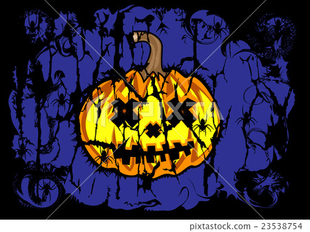 Halloween background of dark pumpkin blue color Halloween background of dark pumpkin blue color 23538754