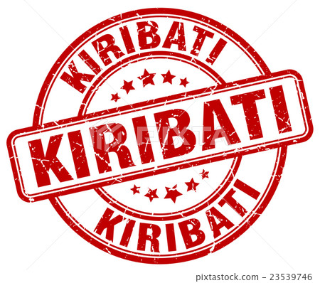 Kiribati red grunge round vintage rubber stamp 23539746