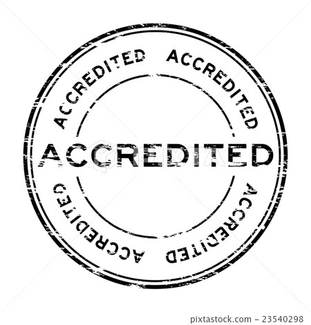 Grunge round black accredited stamp 23540298