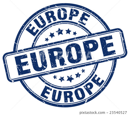 europe blue grunge round vintage rubber stamp - Stock Illustration ...