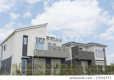 住宅新建的住宅區形象鎮沒有電線 23543771