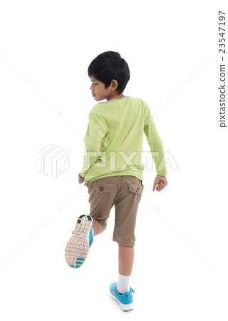 Back of Asian boy on white Back of Asian boy on white 23547197