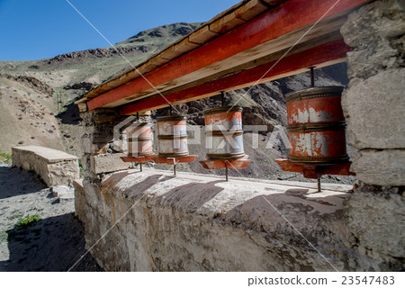Praying wheel in Tibetan Temple, Padum,  23547483