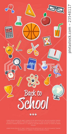 Back to school banner with flat vector icons 23548117