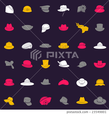 Seamless pattern with flat icons of headwear 23549801