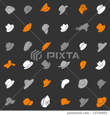 Seamless pattern with flat icons of headwear 23549803